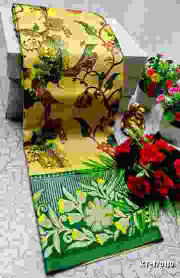 Elegant Kalamkari Tissue Saree for Festivities & Weddings - YELLOW (1)