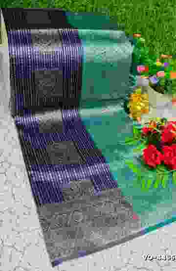 Fancy print office wear cotton sarees all over body Leaf Kodi Pattern design premium look lightweight comfortable wear - YELLOW COLOR