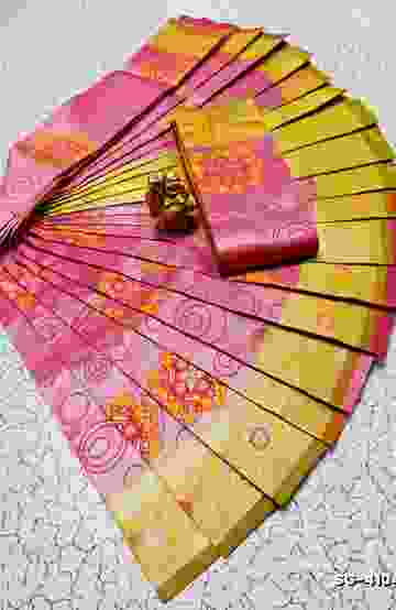 Korvai kotanji Trendy & Fancy bhutta and 2/100 Silk Cotton Sarees Function wear - TOMATO COLOUR (4)