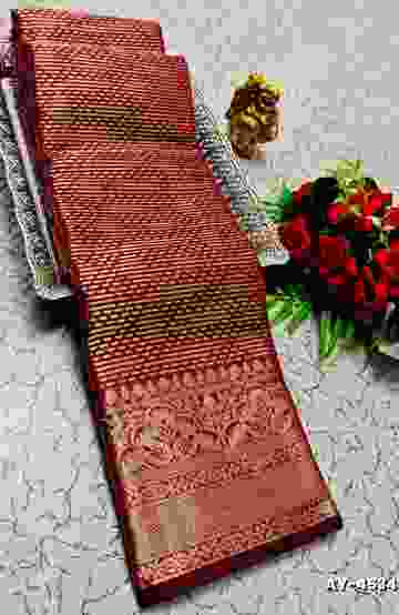 Dailywear cotton sarees all over body leaf designpattern design premium look lightweight comfortable wear - VADAMALLI