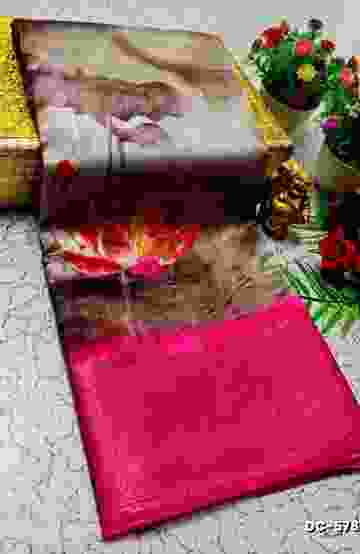 Dailywear cotton sarees all over body flower designpattern design premium look lightweight comfortable wear - CHOCOLATE COLOR
