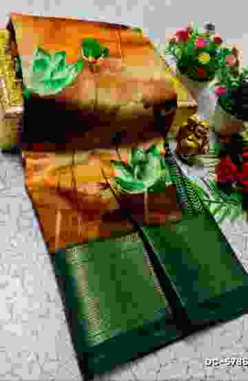 Dailywear cotton sarees all over body flower designpattern design premium look lightweight comfortable wear - YELLOW COLOR