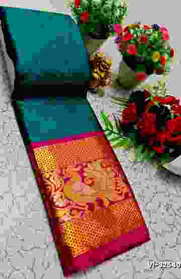 Dailywear cotton sarees all over body flower designpattern design premium look lightweight comfortable wear - NORMAL  BLUE