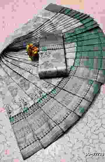 FANCY SILVAR ZARI LIGHT WEIGHT NILA SAREES - LIGHT SANDLE