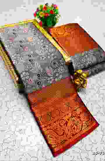DEGITAL KARGIL PRINTED  COTTON TYPE SAREE - - LIGHT GREEN SHADE
