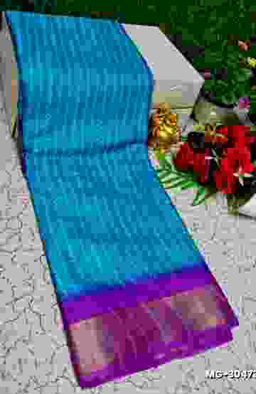 Traditional Look Malgudi Silk Saree Lightweight Silk Blend Saree - DARK SKY BLUE (2)
