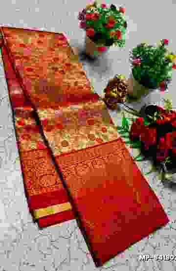 FANCY SILVAR ZARI LIGHT WEIGHT NILA SAREES - LIGHT SANDLE