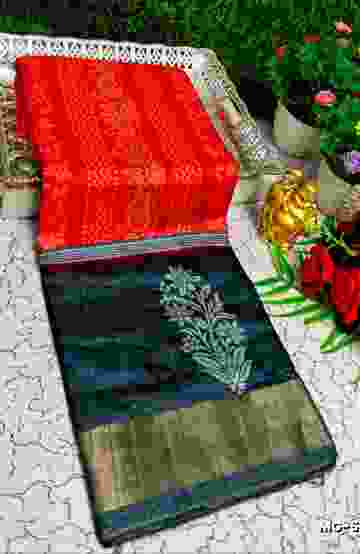 Traditional Look Malgudi Silk Saree Lightweight Silk Blend Saree - RED (2)