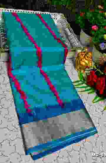 Traditional Look Malgudi Silk Saree Lightweight Silk Blend Saree - BULE