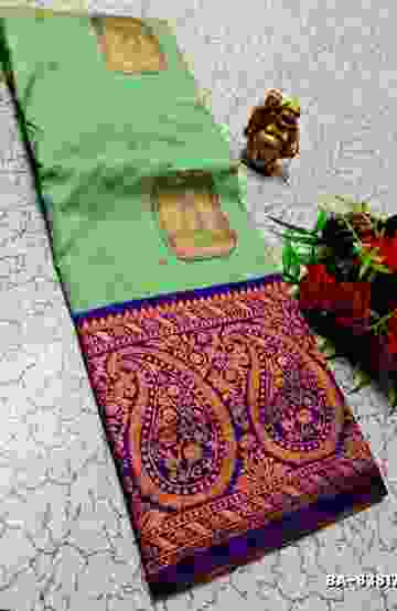 Celestial grace: space silk saree  modern fancy item sarees - INDIGO COLOUR