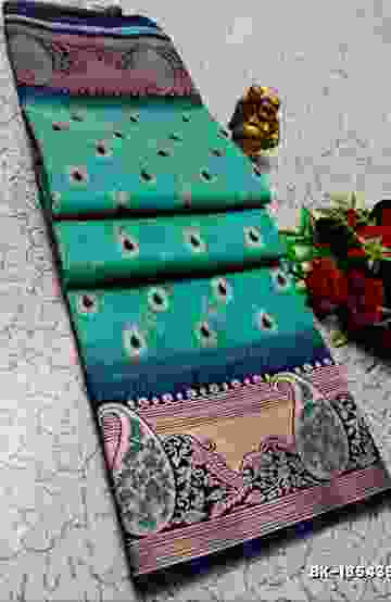 KALYANI SILK TYPE SAREES - INDIGO COLOUR