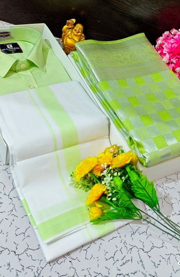 COUPLE COMBO MATCHING AND MATCHING TRADITIONAL SET - LIGHT GREEN