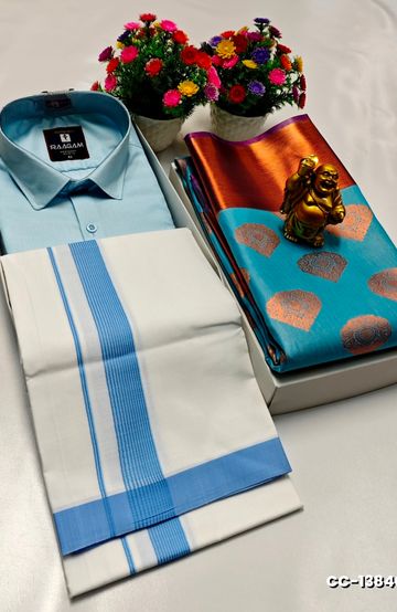 COUPLE COMBO MATCHING AND MATCHING TRADITIONAL SET - SKY BLUE