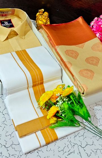 COUPLE COMBO MATCHING AND MATCHING TRADITIONAL SET - LIGHT PEACH