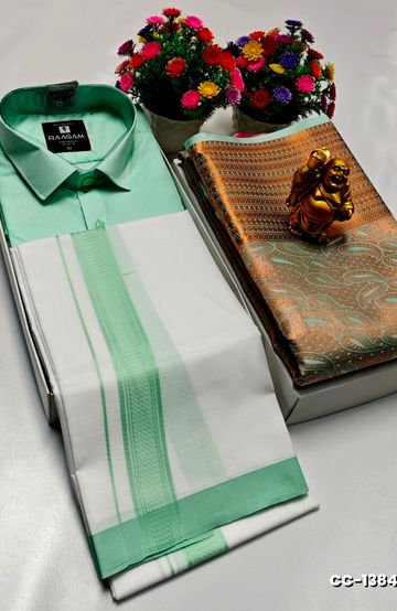 COUPLE COMBO MATCHING AND MATCHING TRADITIONAL SET - DARK SKY BLUE