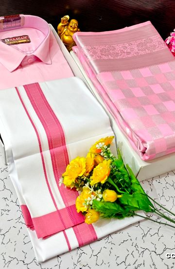 COUPLE COMBO MATCHING AND MATCHING TRADITIONAL SET - BABY PINK