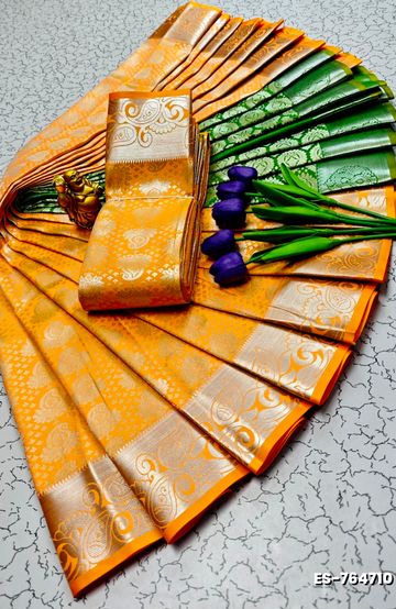 ELITE BRIDAL PICK &PICK SILK SAREES AND WEDDING ART SILK SAREES - YELLOW