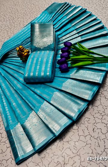 ELITE BRIDAL PICK &PICK SILK SAREES AND WEDDING ART SILK SAREES - SKY BLUE