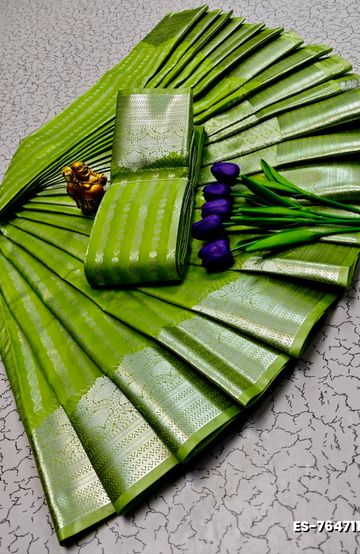 ELITE BRIDAL PICK &PICK SILK SAREES AND WEDDING ART SILK SAREES - PARET GREEN