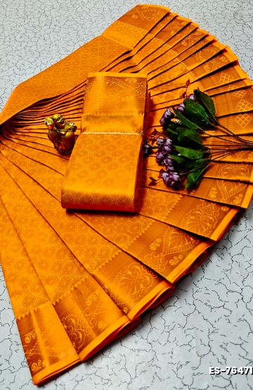 ELITE BRIDAL PICK &PICK SILK SAREES AND WEDDING ART SILK SAREES - ORANGE