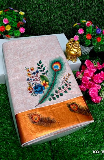 TRENDING KERALA SPECIAL FULL WORK EMBOSSED DIGITAL PRINTING TISSUE SAREE COLLECTIONS - PETCH (4)