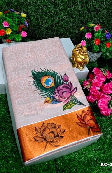 TRENDING KERALA SPECIAL FULL WORK EMBOSSED DIGITAL PRINTING TISSUE SAREE COLLECTIONS - PETCH (5)