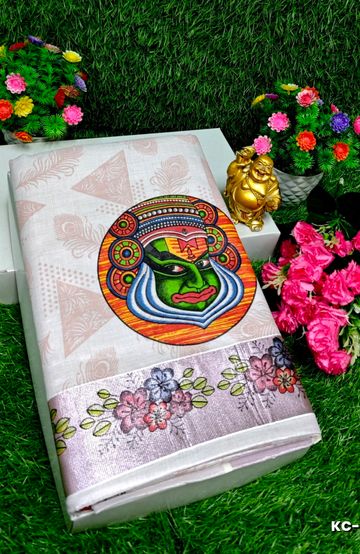 Designer Multi-Color Floral Print Blouse Fabric - CORAL COLOUR