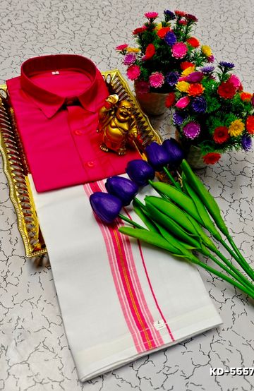 Handloom Khadi Cotton Saree With Hand Painted  Work - DARK PINK