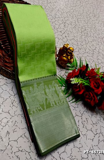 SOFT SILK FANCY BEST QUALITY POONTAMIL SOFT SILK SAREES - PARET GREEN