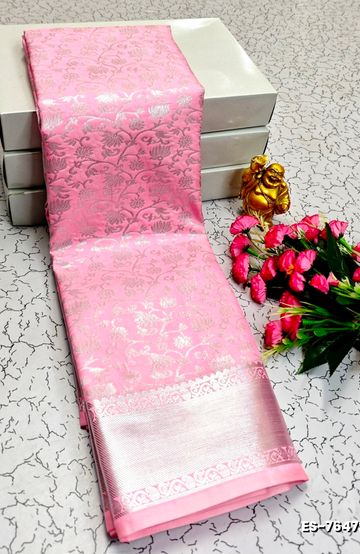 ELITE BRIDAL PICK &PICK SILK SAREES AND WEDDING ART SILK SAREES - BABY PINK