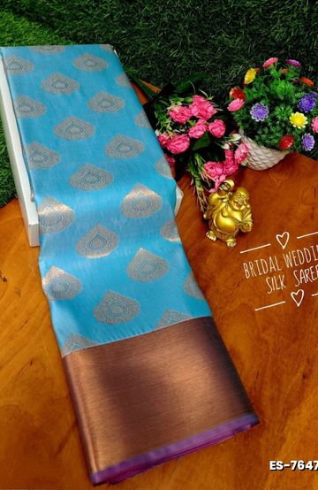 ELITE BRIDAL PICK &PICK SILK SAREES AND WEDDING ART SILK SAREES - DARK SKY BLUE