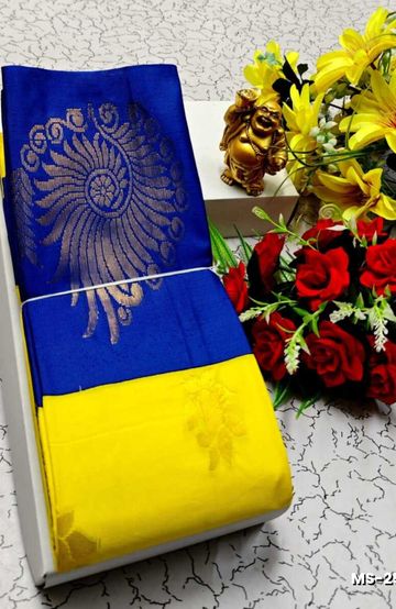 TRENDING DIGITAL EMBROIDERY ZARI WORK KALIYANI COTTON SAREES - LIGHT BLUE