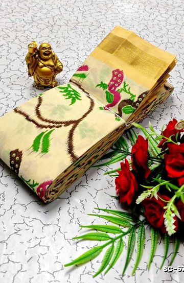 PURE COTTON SAREES SUMMER SPECIAL COLLECTION - LIGHT PEACH