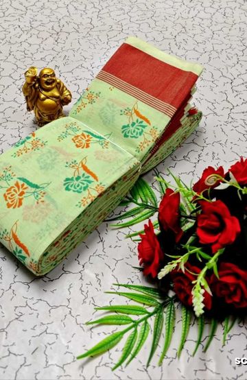 PURE COTTON SAREES SUMMER SPECIAL COLLECTION - LIGHT GREEN