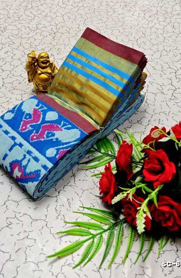 PURE COTTON SAREES SUMMER SPECIAL COLLECTION - DARK SKY BLUE