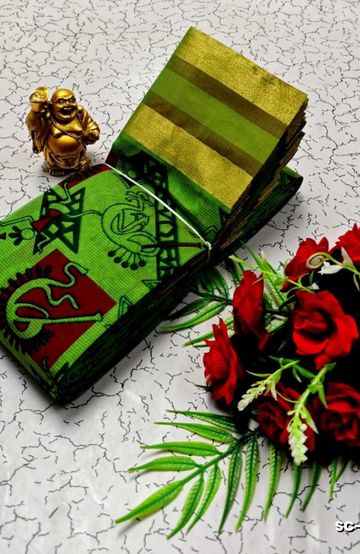 PURE COTTON SAREES SUMMER SPECIAL COLLECTION - GREEN