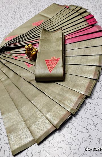 KUBERA ELITE BRIDAL RAPIER FANCY LIGHT WEIGHT SILK TYPE SAREES FUNCTION WEAR - MILD GOLD