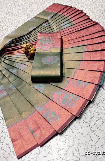 KUBERA ELITE BRIDAL RAPIER FANCY LIGHT WEIGHT SILK TYPE SAREES FUNCTION WEAR - LIGHT SKY BLUE (1)