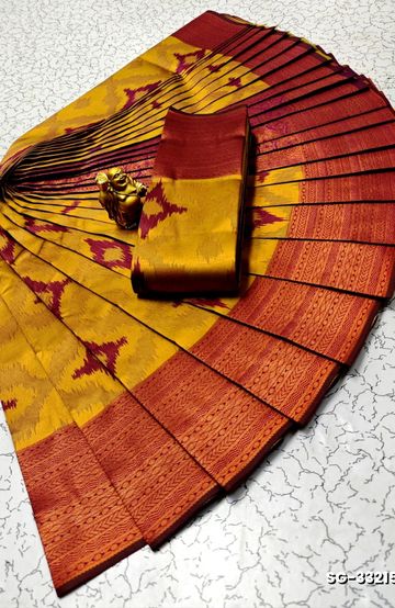 KUBERA ELITE  BRIDAL RAPIER FANCY  LIGHT WEIGHT SILK TYPE SAREES - VENTHAYA COLOUR