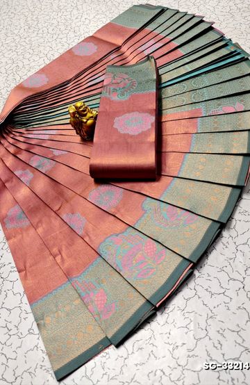 KUBERA ELITE BRIDAL RAPIER FANCY LIGHT WEIGHT SILK TYPE SAREES FUNCTION WEAR - LIGHT PINK