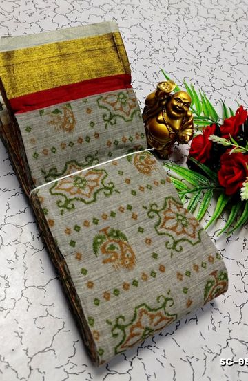 PURE COTTON SAREES SUMMER SPECIAL COLLECTION - LIGHT GREEN (3)