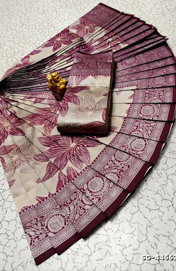 KUBERA ELITE BRIDAL RAPIER FANCY LIGHT WEIGHT SILK TYPE SAREES FUNCTION WEAR- WHITE