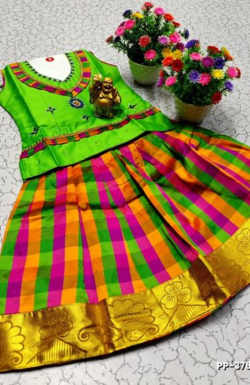 TRENDY WEAR PATTU PAVADAI - PARET GREEN