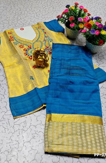 TRENDY WEAR PATTU PAVADAI - BULE