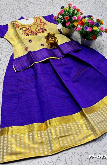 TRENDY WEAR PATTU PAVADAI - PURPLE COLOUR