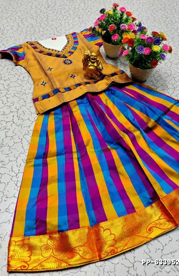 TRENDY WEAR PATTU PAVADAI - VENTHAYA COLOUR (1)