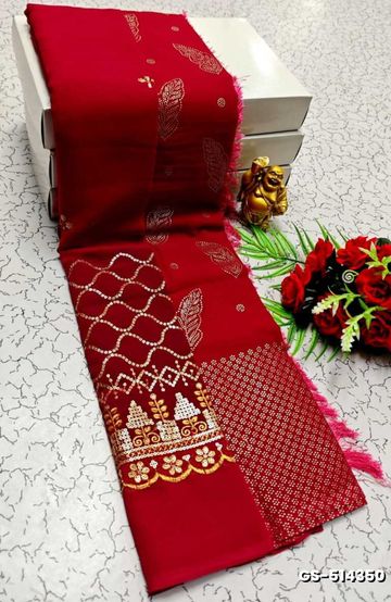 GEORGETTE FANCY SOFT SILK SAREES WITH BLOUSE MODERN FANCY  SAREES - MEJANTA