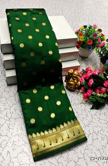 Luxurious heavy work blouse fabric with floral goldwork jaal border - INDIGO COLOUR (1)