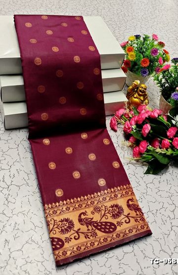 SOFT SILK FANCY BEST QUALITY SILK THENMATHI SAREES - ONIYAN PINK