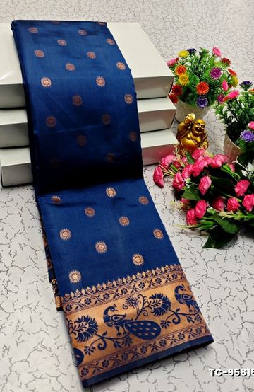 SOFT SILK FANCY BEST QUALITY SILK THENMATHI SAREES - NORMAL  BLUE